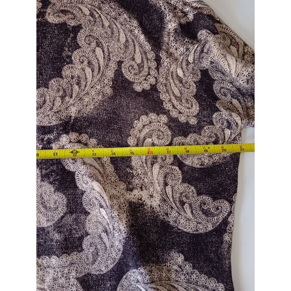 Cinnamon Cinder Hooded Sweater Jacket Zip Front Brown Tan Paisley XL - Picture 9 of 16